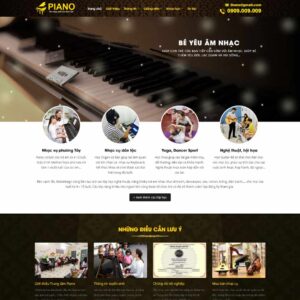 Theme WordPress đào tạo, khóa học piano, nhạc cụ
