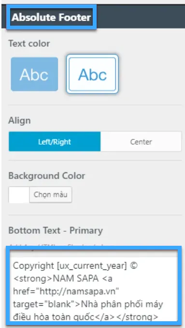 Hướng dẫn cách custom theme Flatsome WordPress chi tiết từ A-Z 39 Sửa thông tin bản quyền