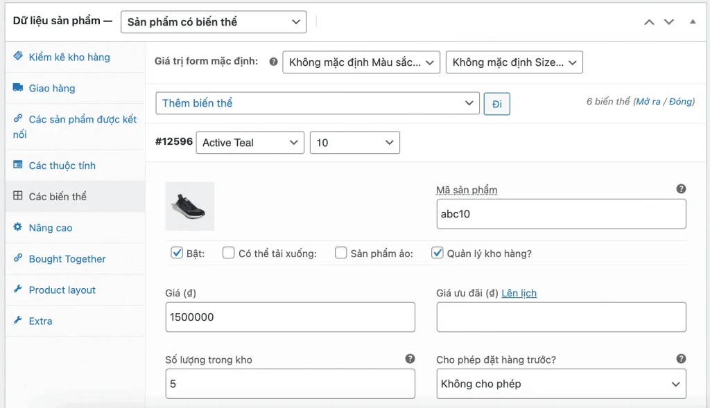 Hướng dẫn đăng sản phẩm có biến thể trong Woocommerce đăng sản phẩm có biến thể trong Woocommerce 4