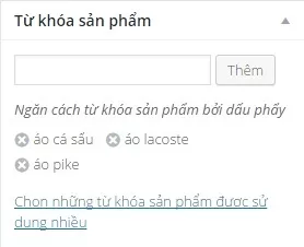 thiết lập từ khóa sản phẩm